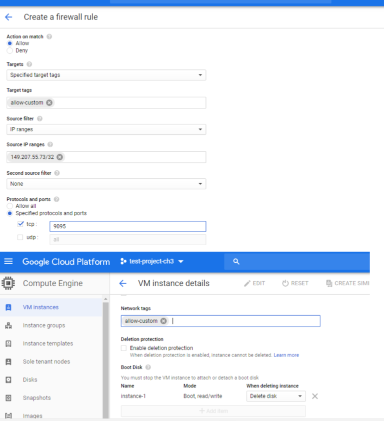 Network tags and firewall rules in gcp multi cloud architect