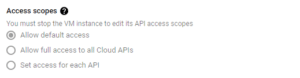 pick apis that gcp vm service account can call